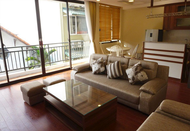 Brand new serviced apt for rent in To Ngoc Van Hanoi with balcony 